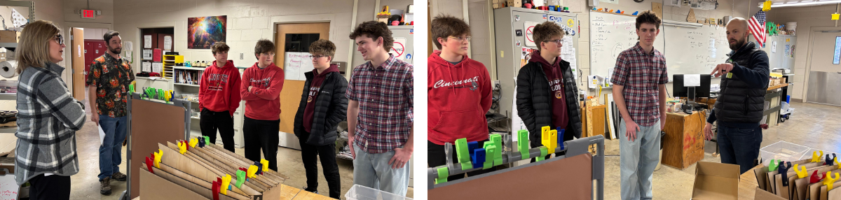 photos of special ed aministrators talking with students 